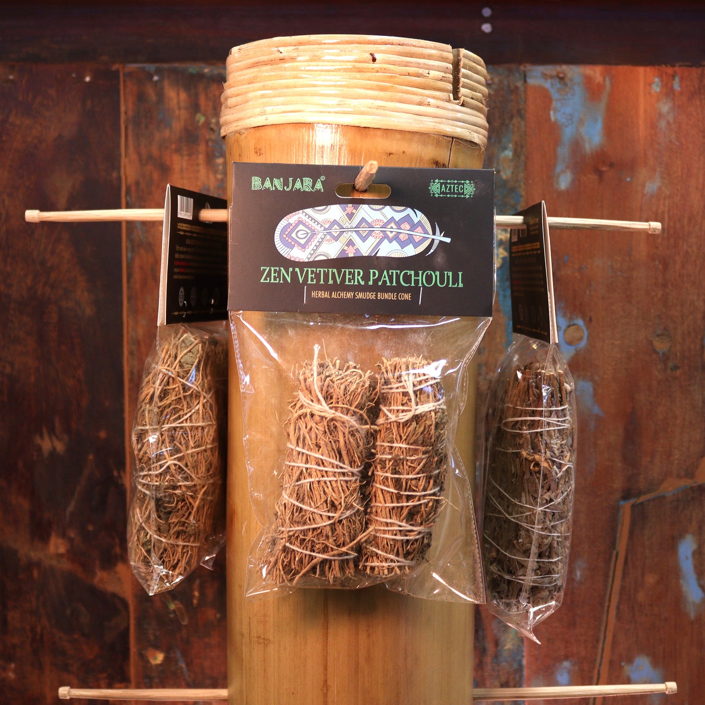 Banjara Zen Vetiver & Patchouli Smudge Sticks – 2-Pack | Grounding & Calming Earth Blend