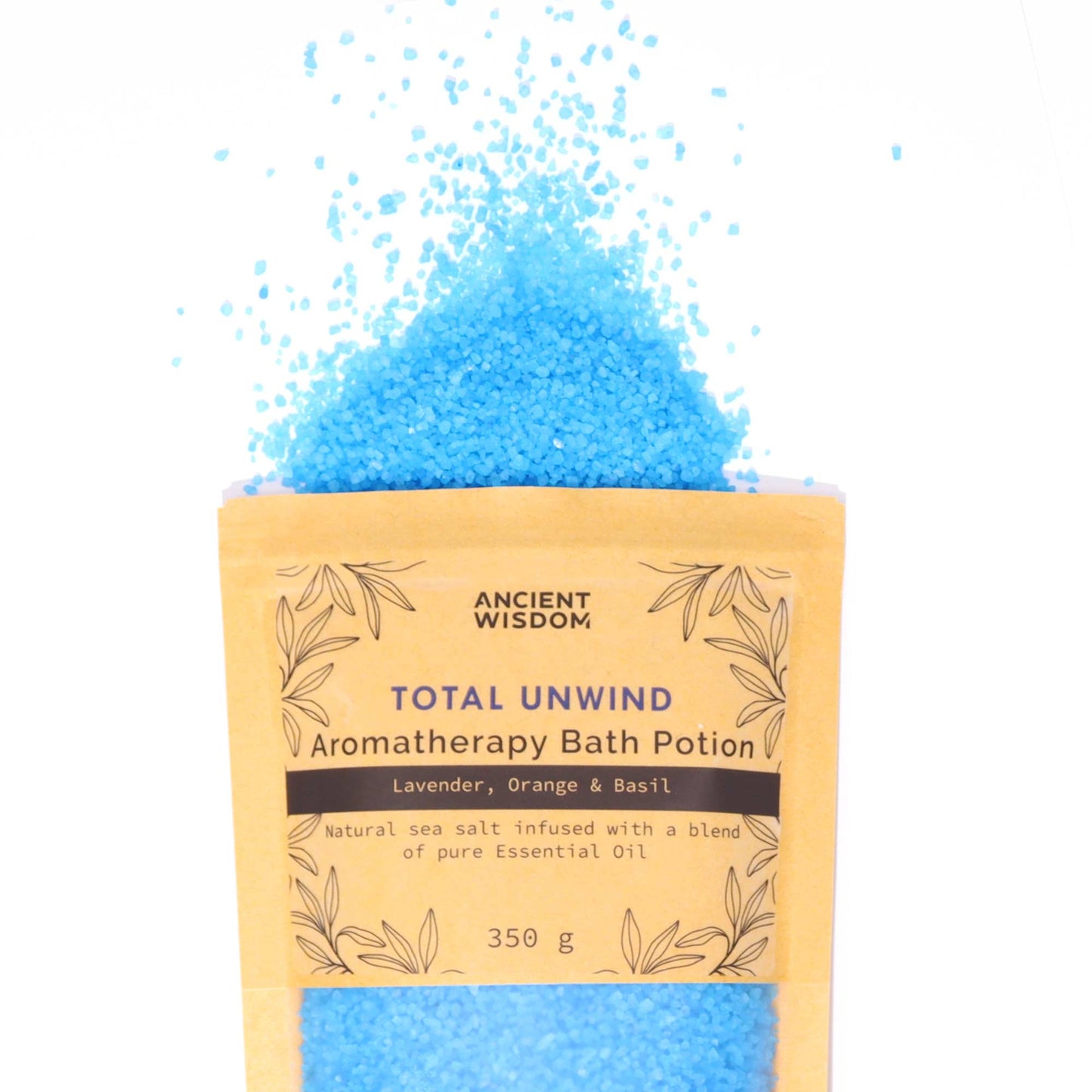 Total Unwind Aromatherapy Bath Potion – 350g | Lavender, Orange & Basil Essential Oils with Natural Sea Salt