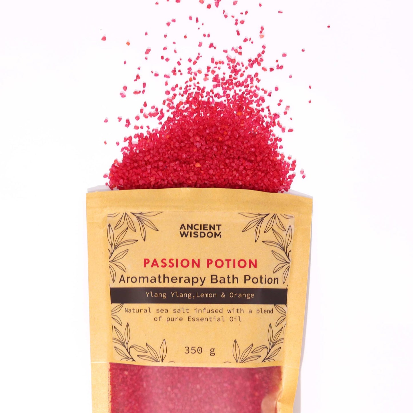 Passion Aromatherapy Bath Potion – 350g | Ylang Ylang, Lemon & Orange Essential Oils in Natural Sea Salt