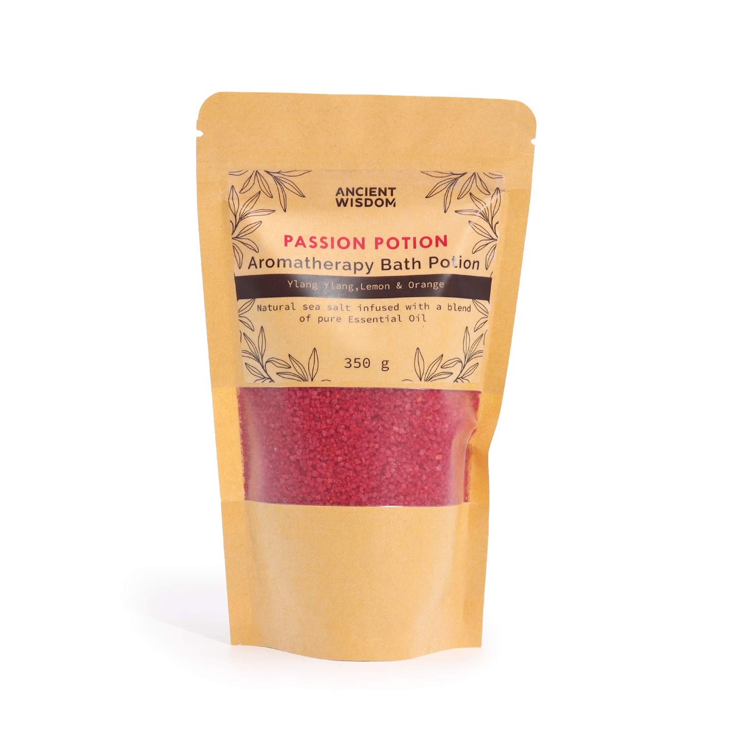 Passion Aromatherapy Bath Potion – 350g | Ylang Ylang, Lemon & Orange Essential Oils in Natural Sea Salt