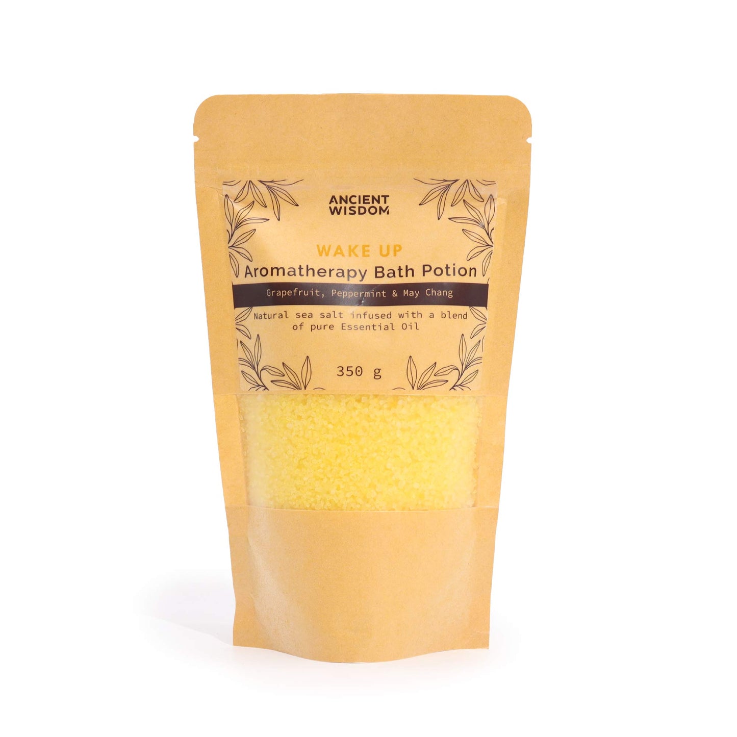 Wake Up Aromatherapy Bath Potion – 350g | Grapefruit, Peppermint & May Chang Essential Oils in Natural Sea Salt