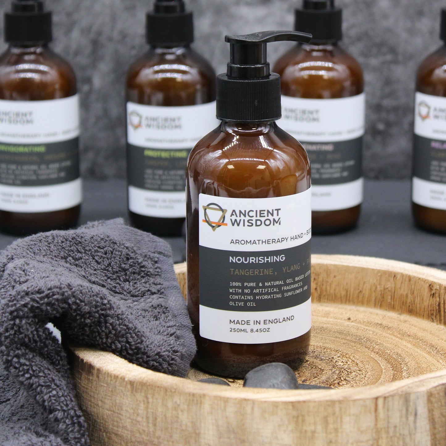 Nourishing Aromatherapy Hand & Body Lotion – 250ml | Tangerine, Ylang Ylang & Patchouli
