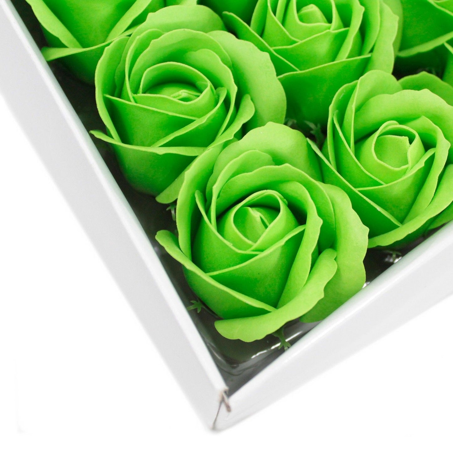 Craft Soap Flowers – Medium Green Roses | Pack of 10