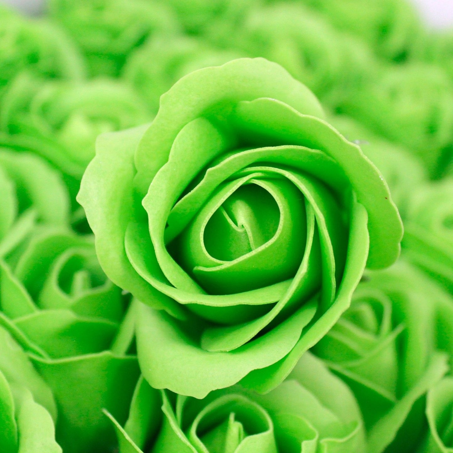 Craft Soap Flowers – Medium Green Roses | Pack of 10