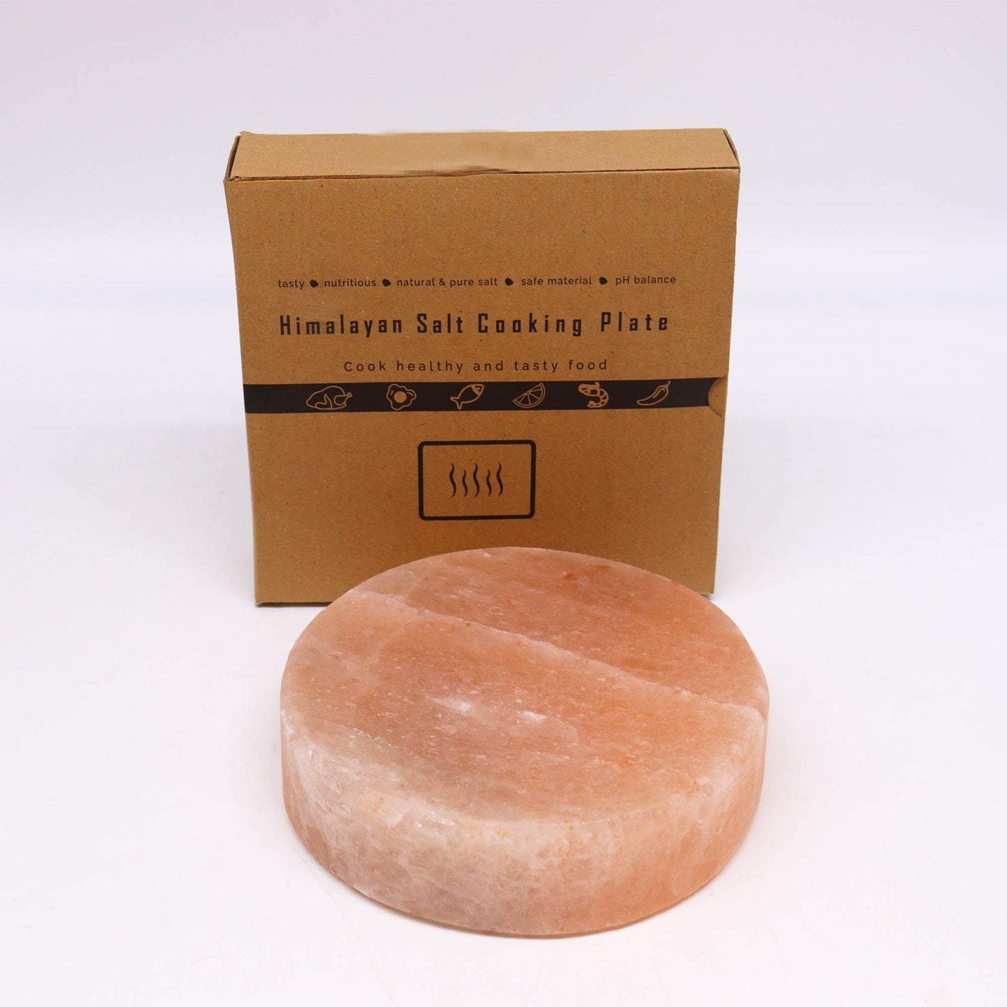 Himalayan Salt Cooking & Serving Plate – Round | Naturally Antibacterial