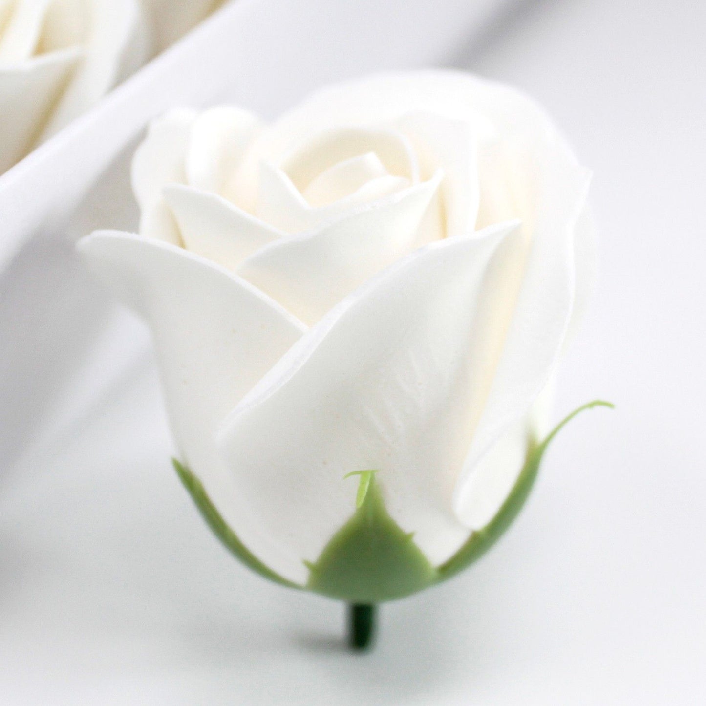 Craft Soap Flowers – Medium White Roses | Pack of 10
