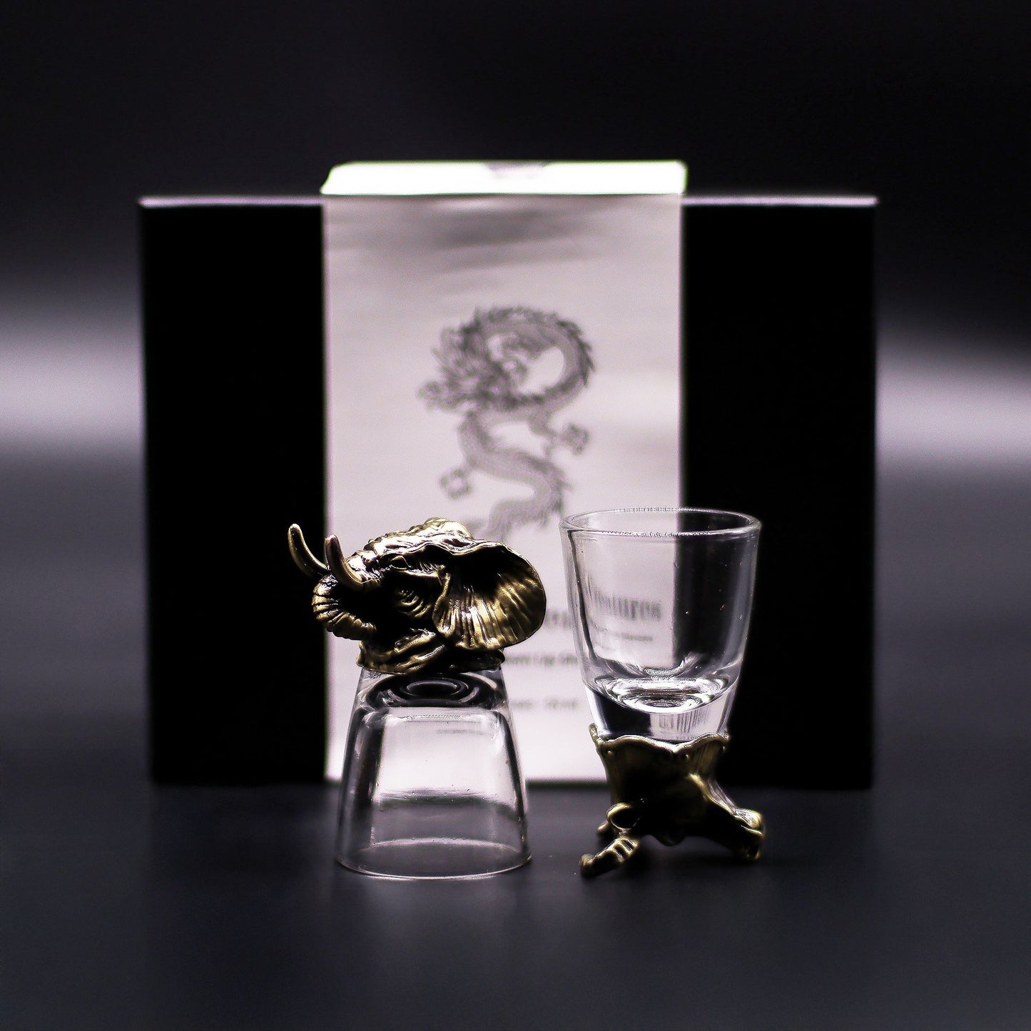 Mystical Creatures Bottom Up Shot Glasses – 50ml x Set of 6 | Antique Bronze