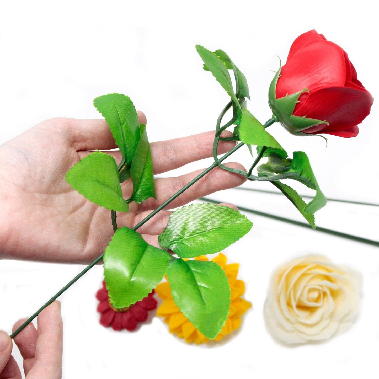 Craft Soap Flowers – Medium Red Roses | Pack of 10