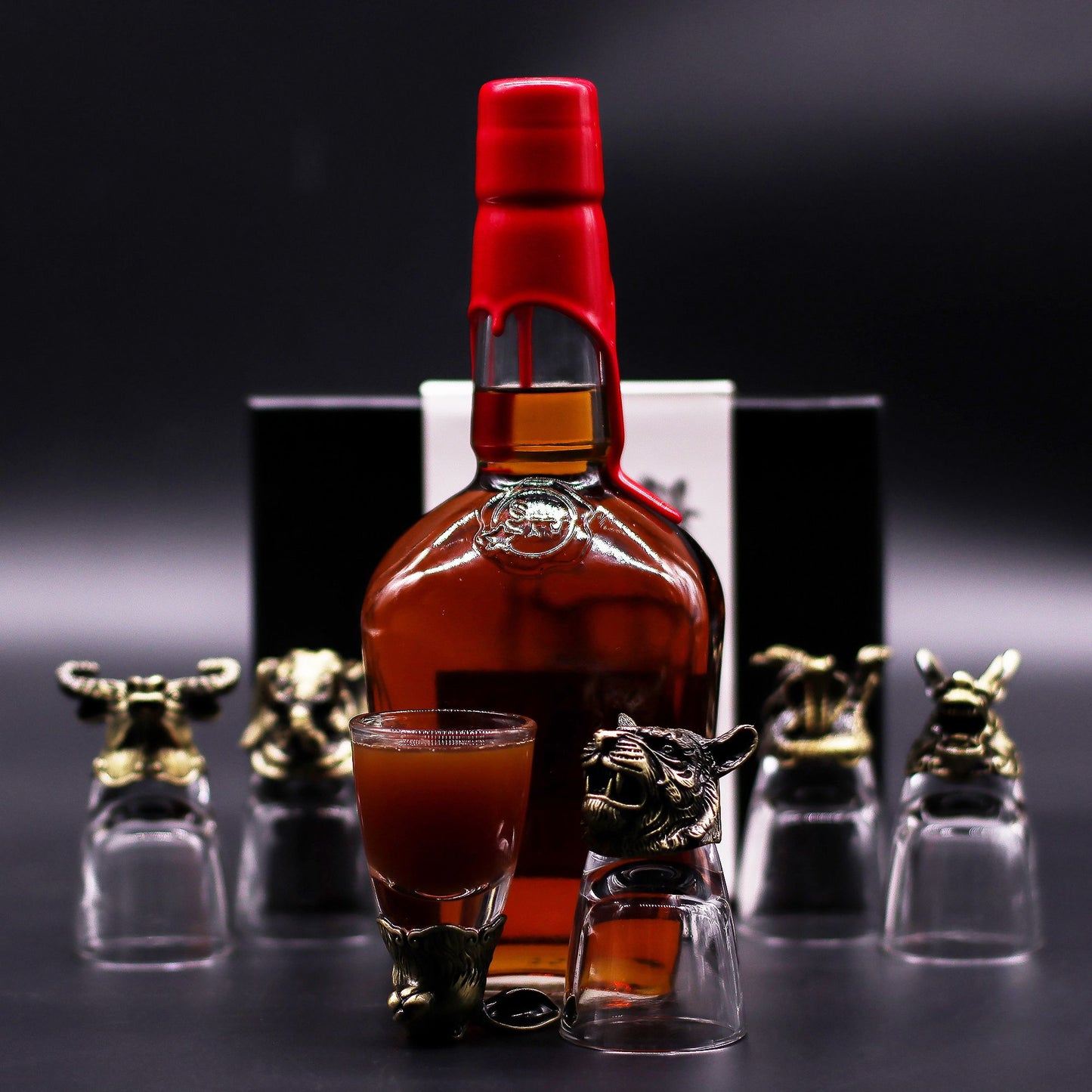 Mystical Creatures Bottom Up Shot Glasses – 50ml x Set of 6 | Antique Bronze