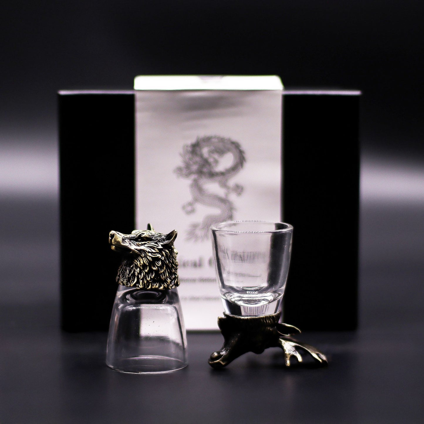 Wild Forest Creatures Bottom Up Shot Glasses – 50ml x Set of 6 | Antique Bronze
