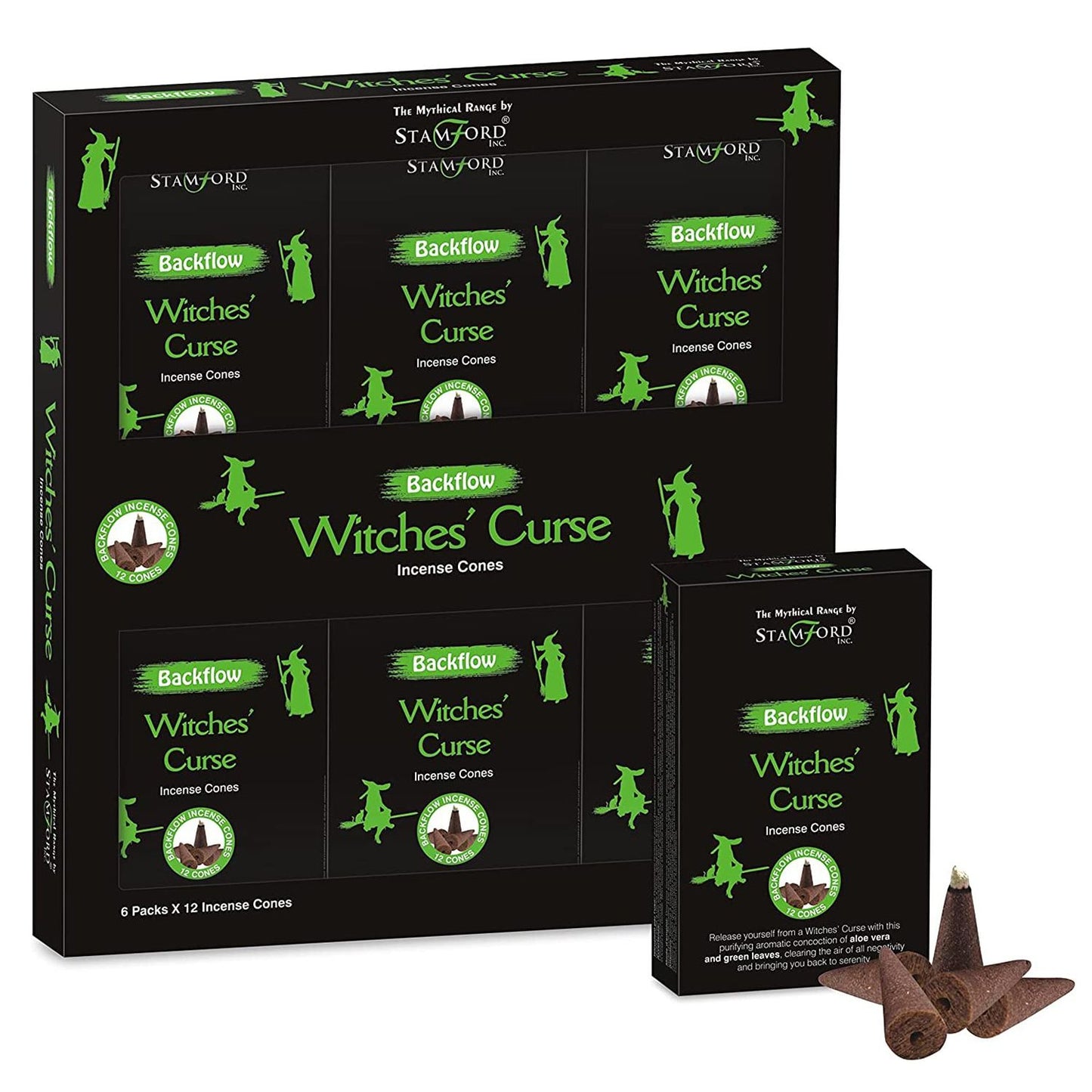 Stamford Mythical Backflow Incense Cones – Witches' Curse | Pack of 12