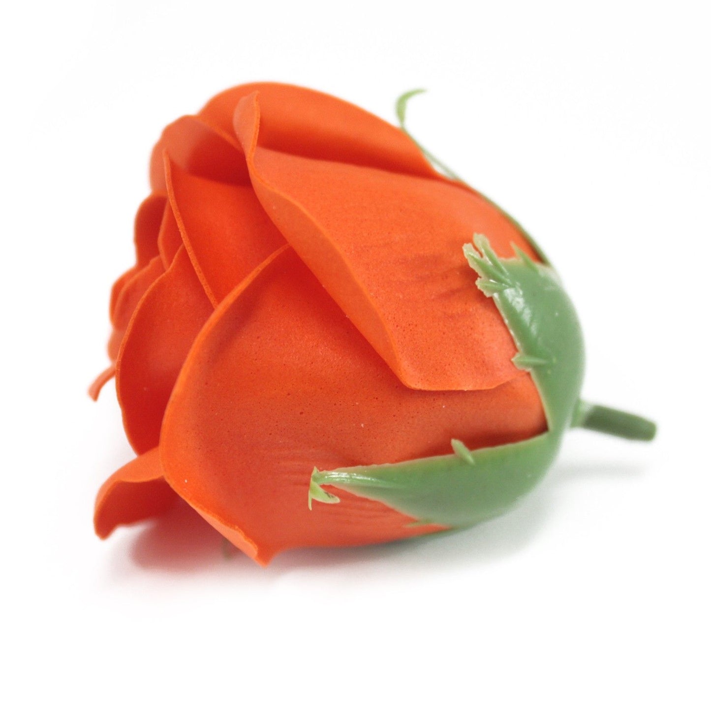 Craft Soap Flowers – Medium Sunset Orange Roses | Pack of 10