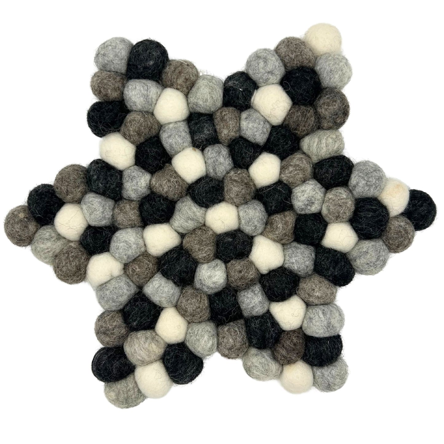 Felt Ball Multi-Grey Placemat – Star | Handmade in Nepal
