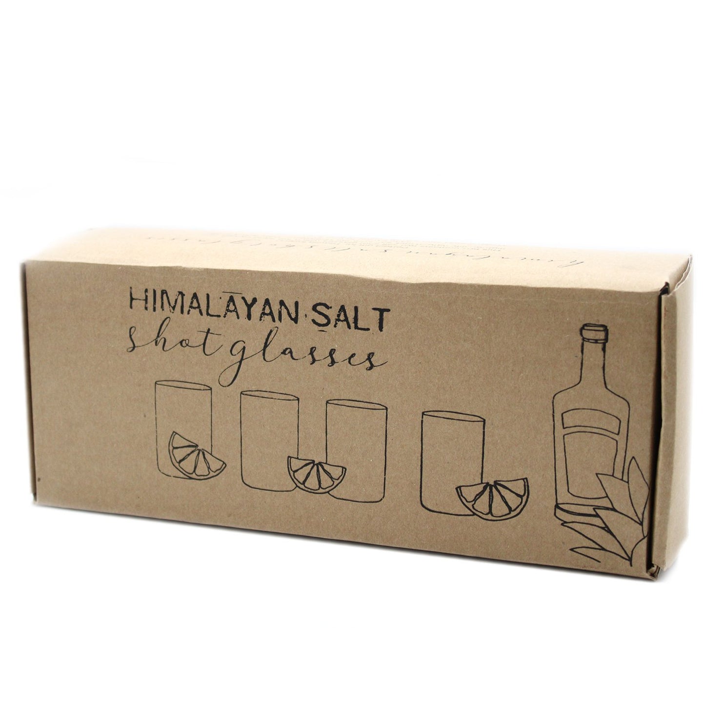 Himalayan Salt Shot Glasses – Set of 4 | With Wooden Serving Stand