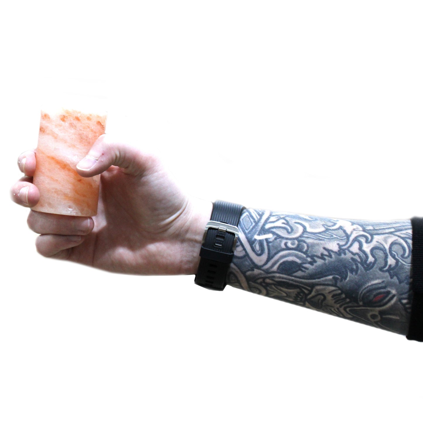 Himalayan Salt Shot Glasses – Set of 4 | With Wooden Serving Stand