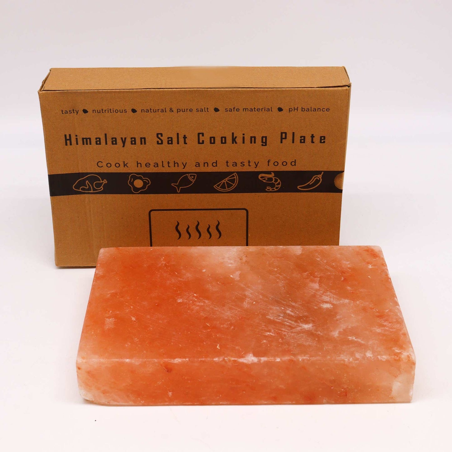 Himalayan Salt Cooking & Serving Plate – Rectangle | Naturally Antibacterial