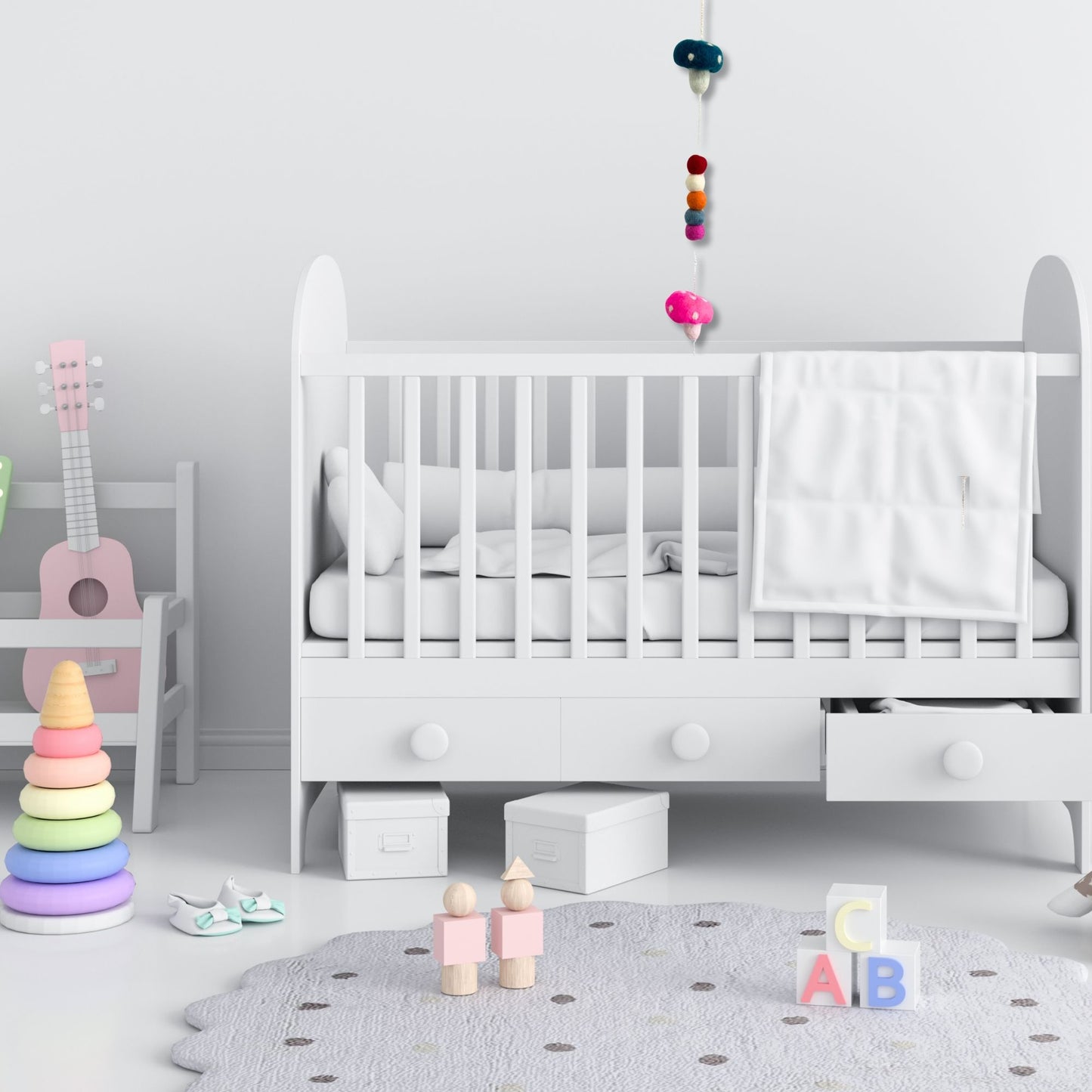 Felt Wall Hanging – Multicoloured Mushrooms | Sustainable Sourced Materials