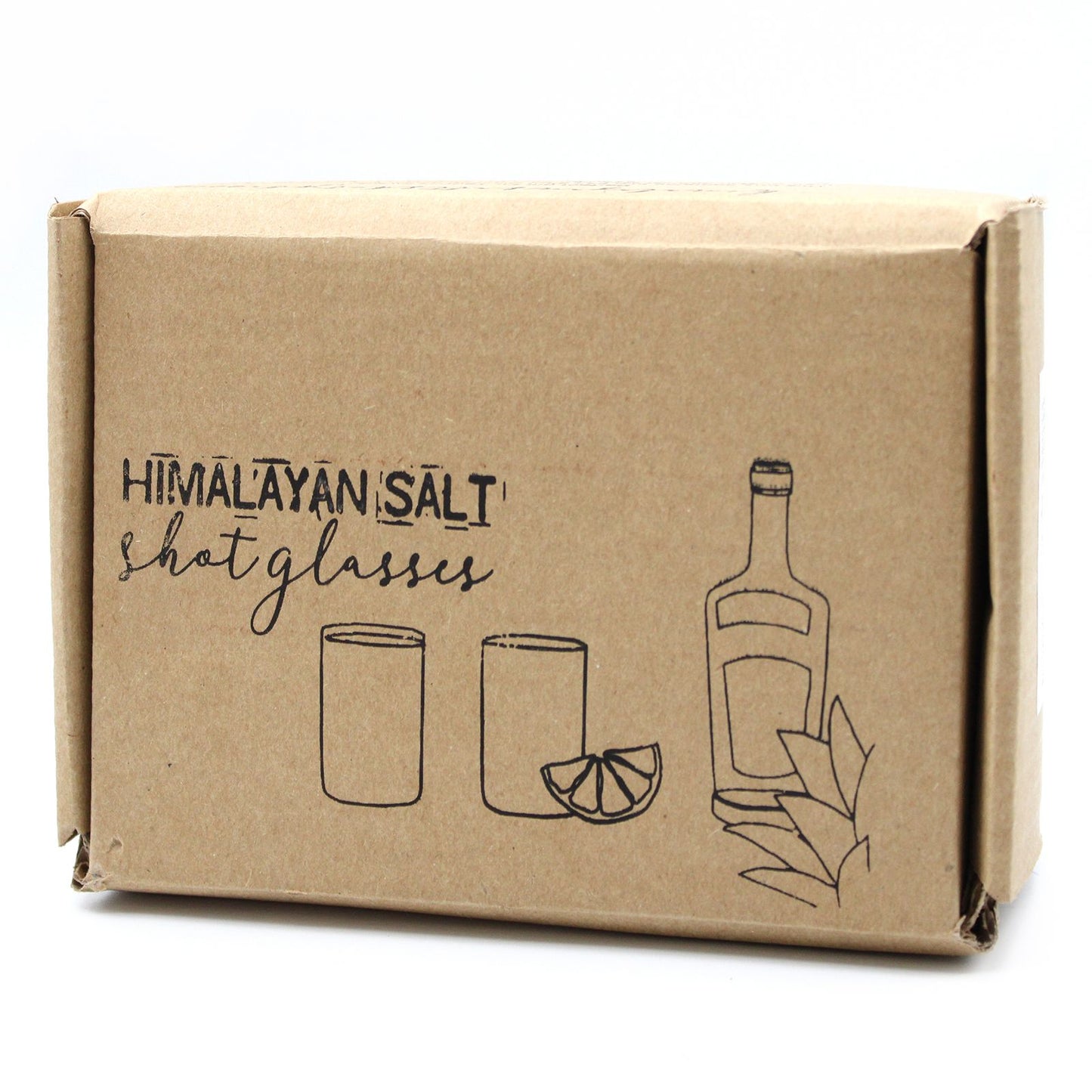 Himalayan Salt Shot Glasses – Set of 2 | With Wooden Serving Stand