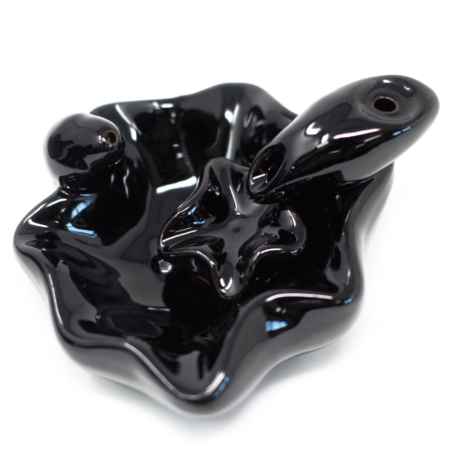 Black Ceramic Backflow Incense Burner – Pools to Pools | Hand-Painted Smoke Fountain