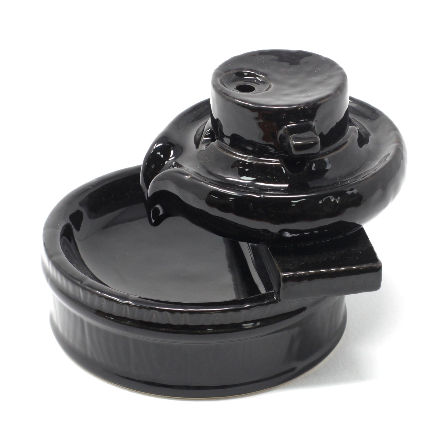 Black Ceramic Backflow Incense Burner – Zen Flow | Hand-Painted Tranquil Design