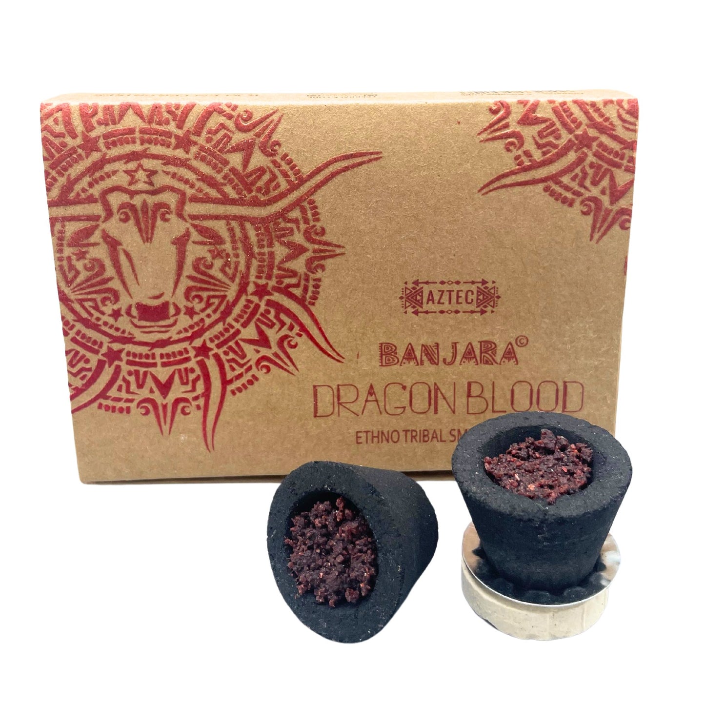 Banjara Ethno Tribal Smudge Cups – Dragon's Blood 6-Pack | Cleansing, Spiritual Ritual & Meditation