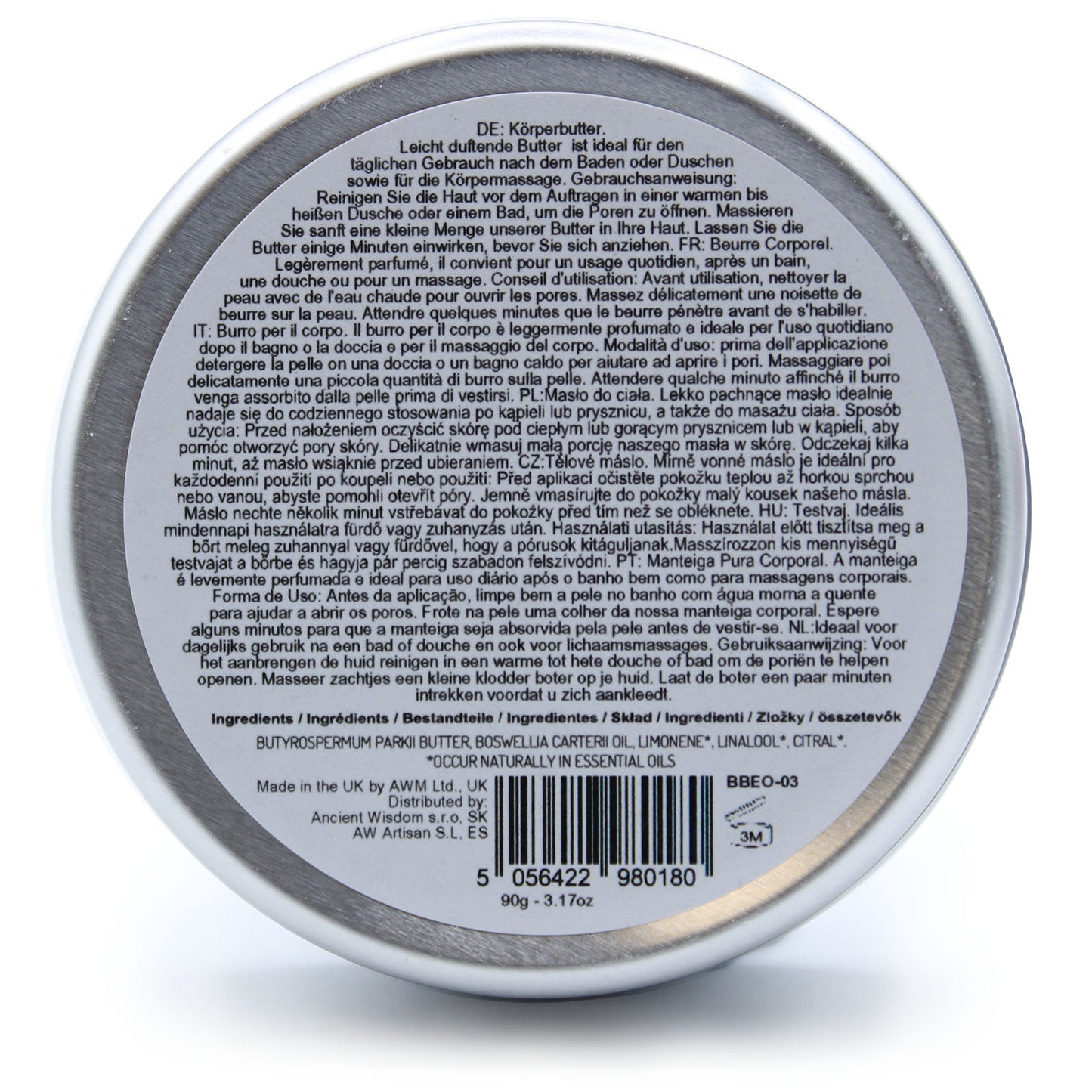 Shea Body Butter with Frankincense Essential Oil – 90g | Rejuvenating, Calming & Skin-Revitalising Moisture