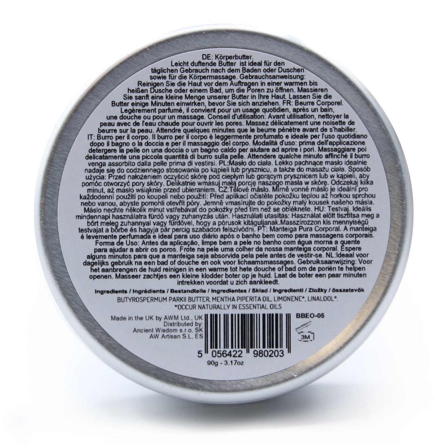 Shea Body Butter with Peppermint Essential Oil – 90g | Cooling, Revitalising & Skin-Stimulating Moisture