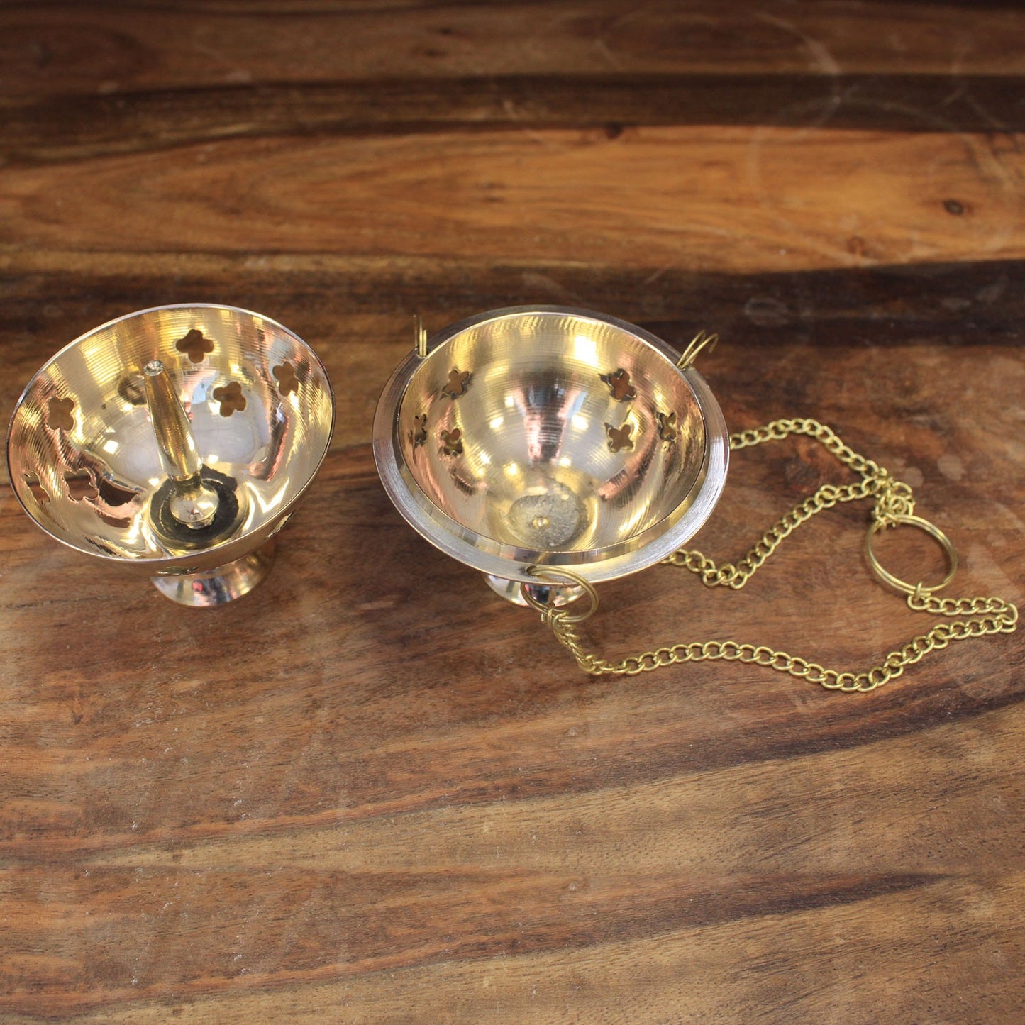 Traditional Brass Hanging Incense Burner – Thurible | Handcrafted Solid Brass with Chain