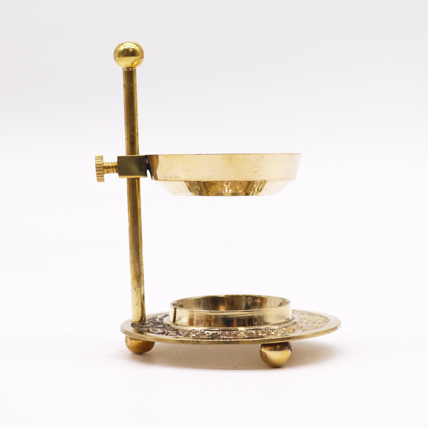 Brass Resin Incense Warmer – Adjustable Height | Handcrafted Burner for Smoke Cleansing Rituals