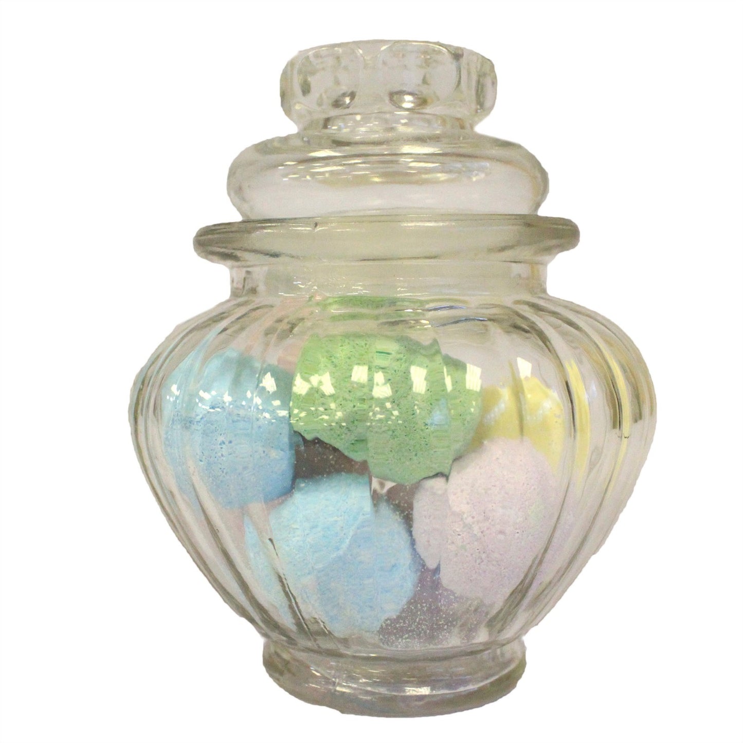 Pumpkin Style Ribbed Glass Jar with Glass Lid – Small | Complete All-Glass Look