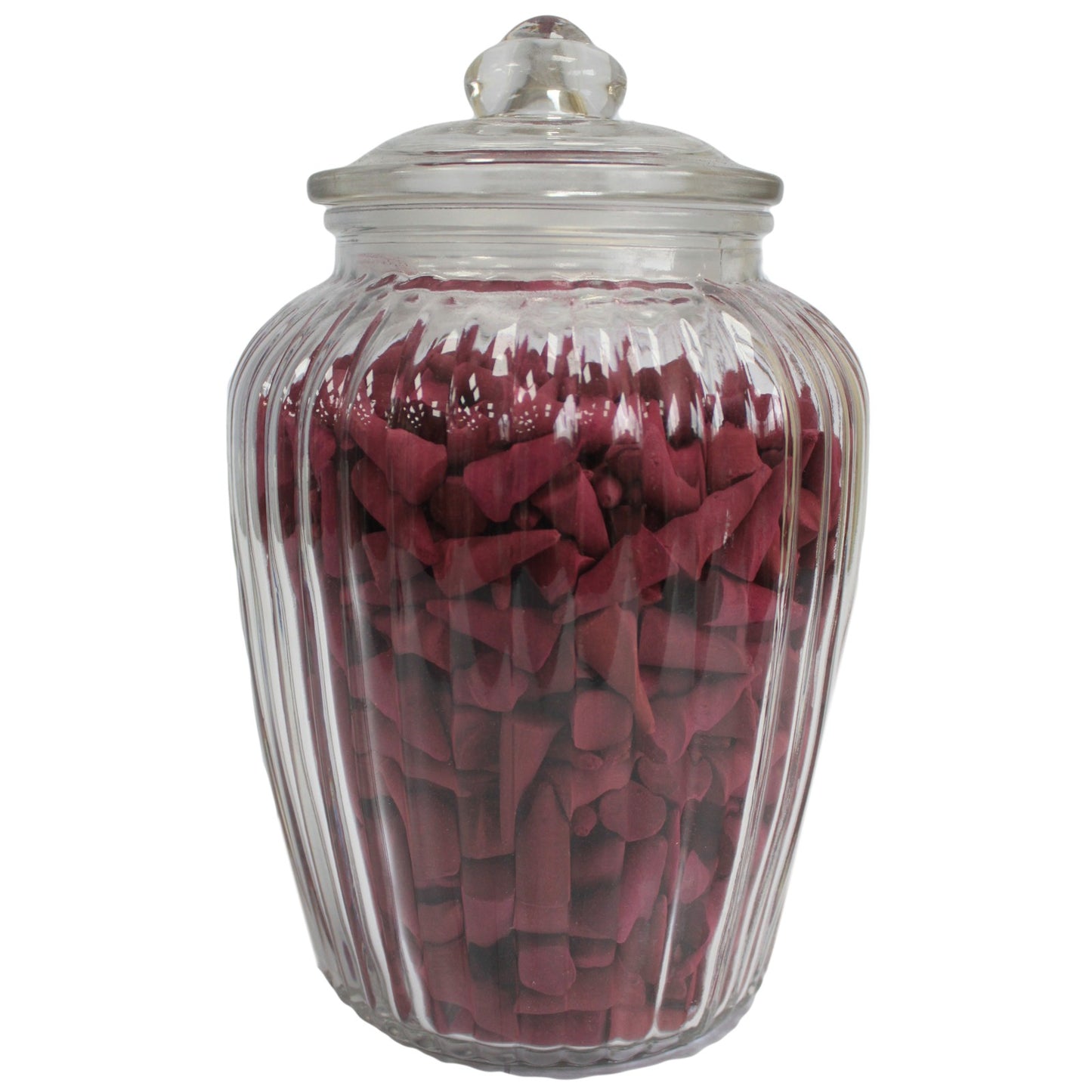 Ribbed Classic Style Glass Jar with Glass Lid – Extra Large | Complete All-Glass Look