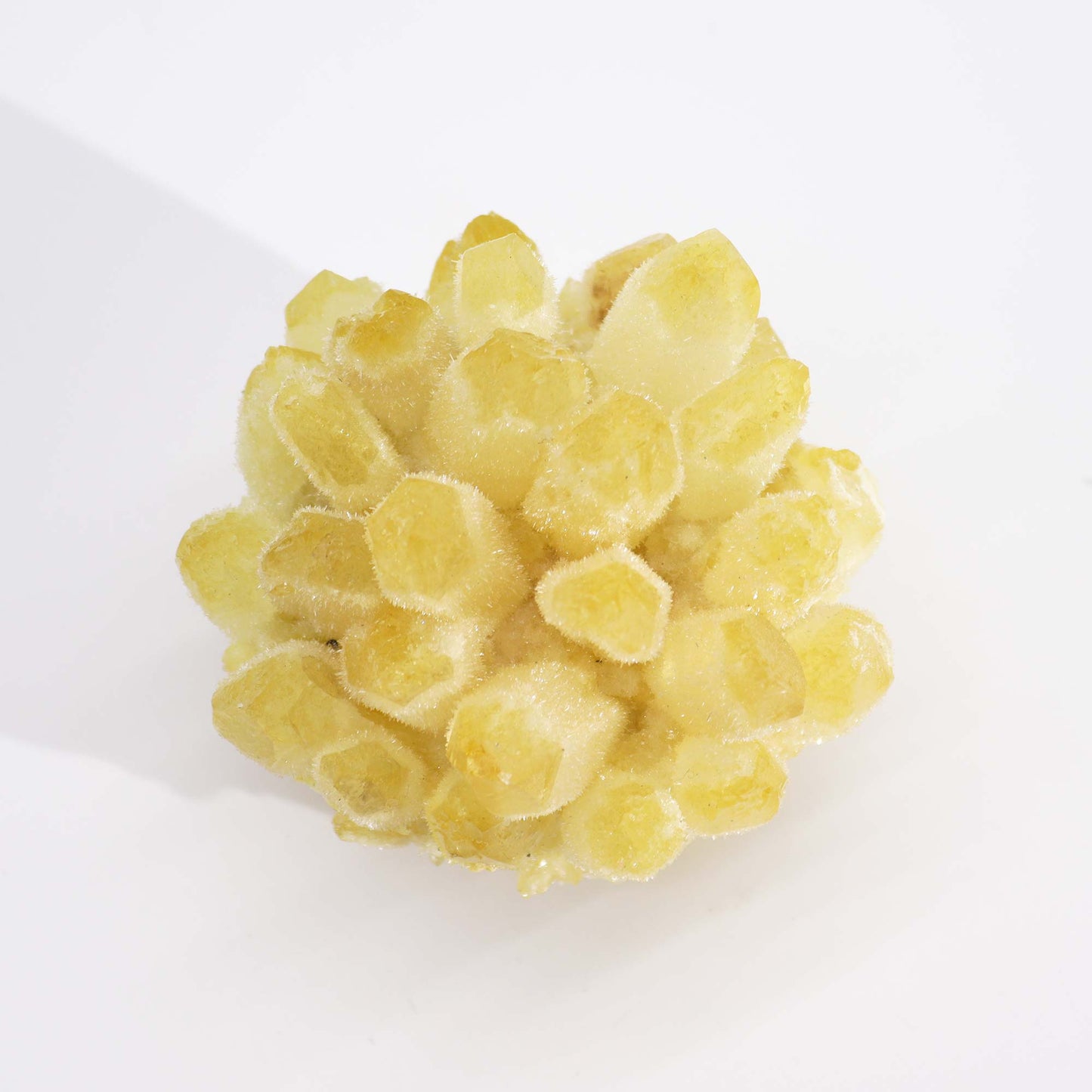 Crafted Quartz Cluster – Yellow Ghost | Artisan-Cut Crystal Decor