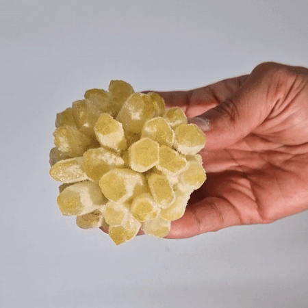 Crafted Quartz Cluster – Yellow Ghost | Artisan-Cut Crystal Decor