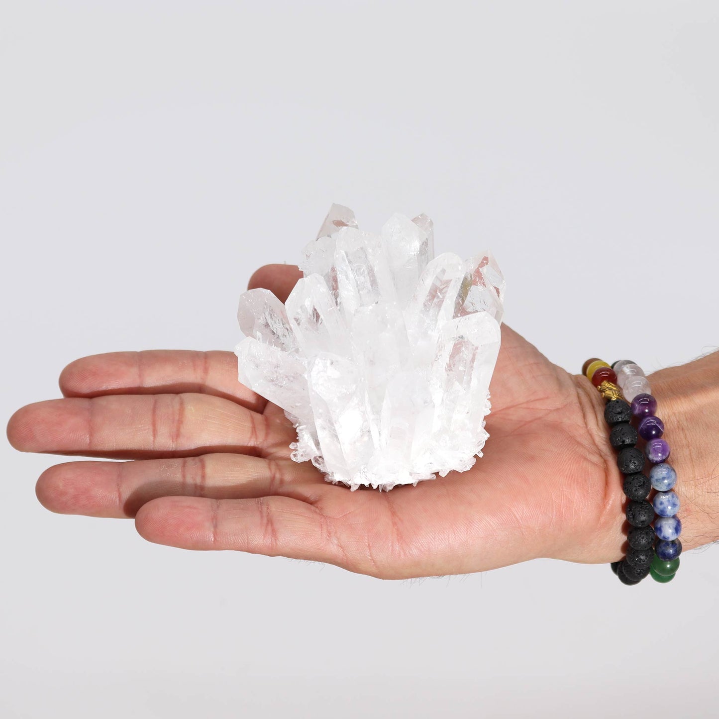 Crafted Quartz Cluster – Clear | Artisan-Cut Crystal Decor