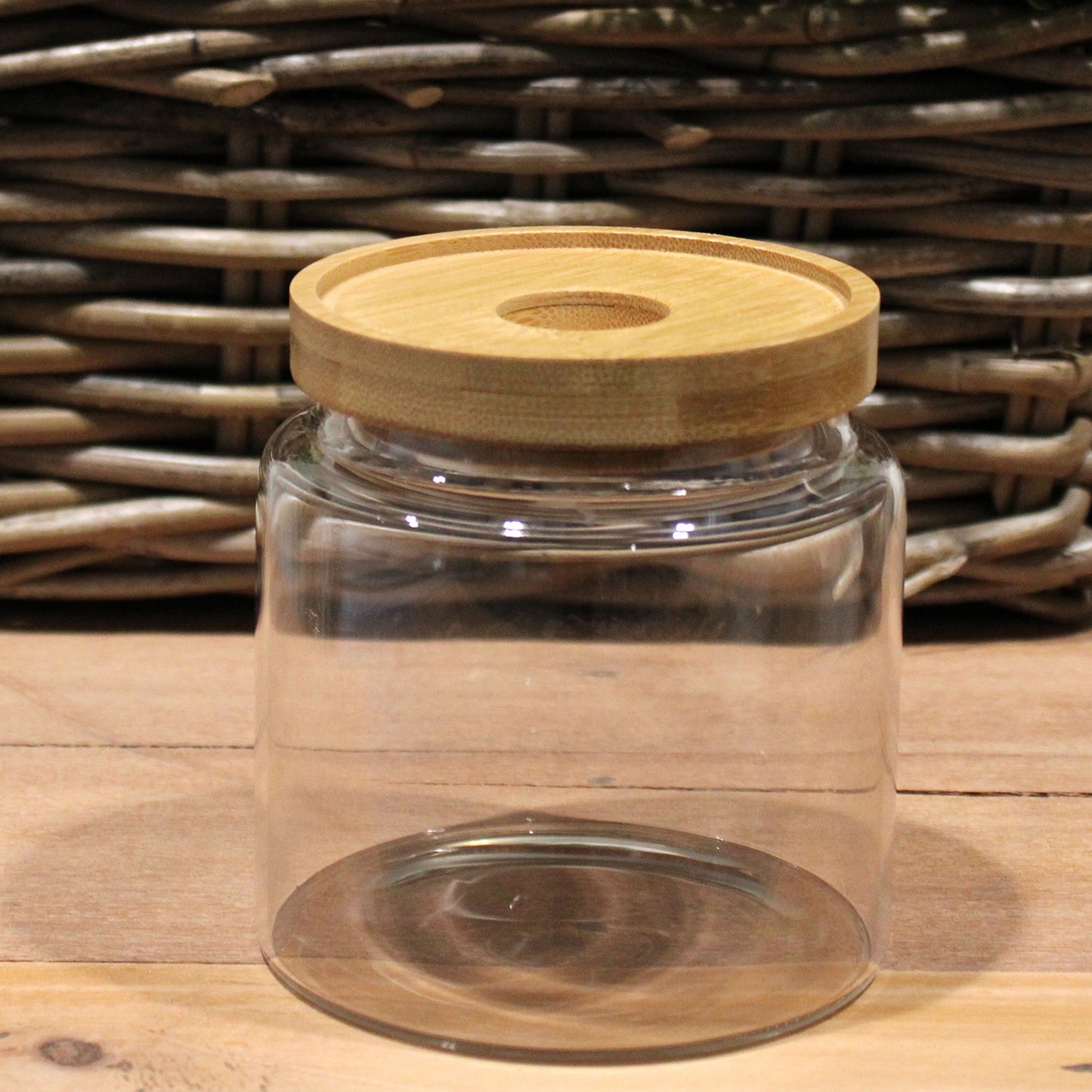 Cottage Bamboo Lid Glass Storage Jar – Small | Borosilicate Glass & Eco-Friendly Lid