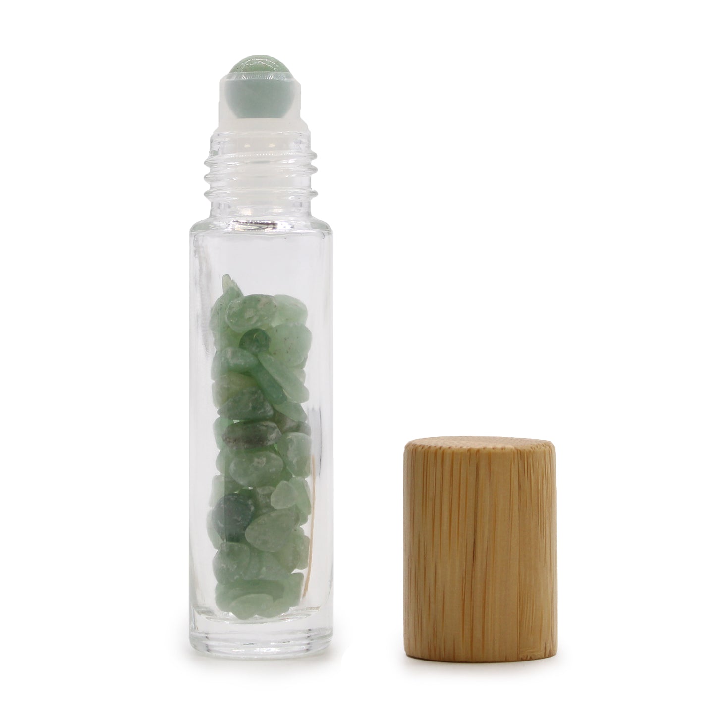 Gemstone Roller Bottle – Aventurine | Wooden Cap