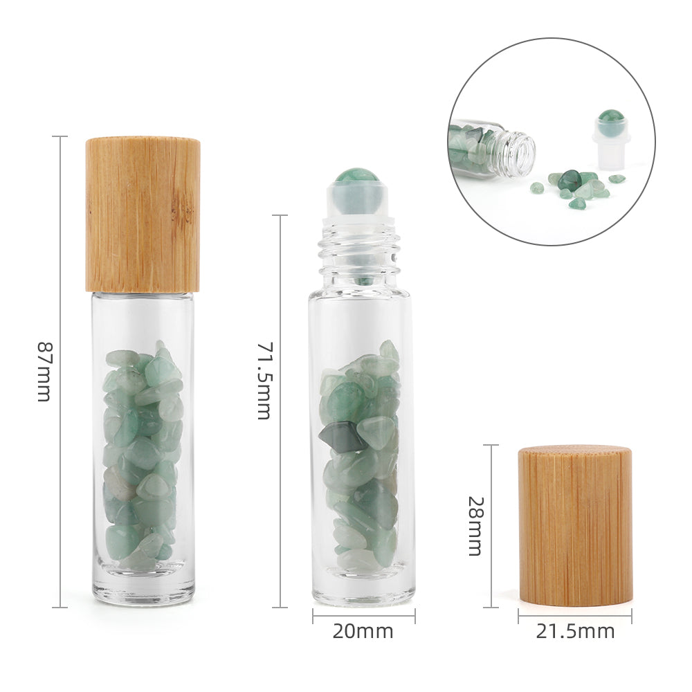 Gemstone Roller Bottle – Aventurine | Wooden Cap