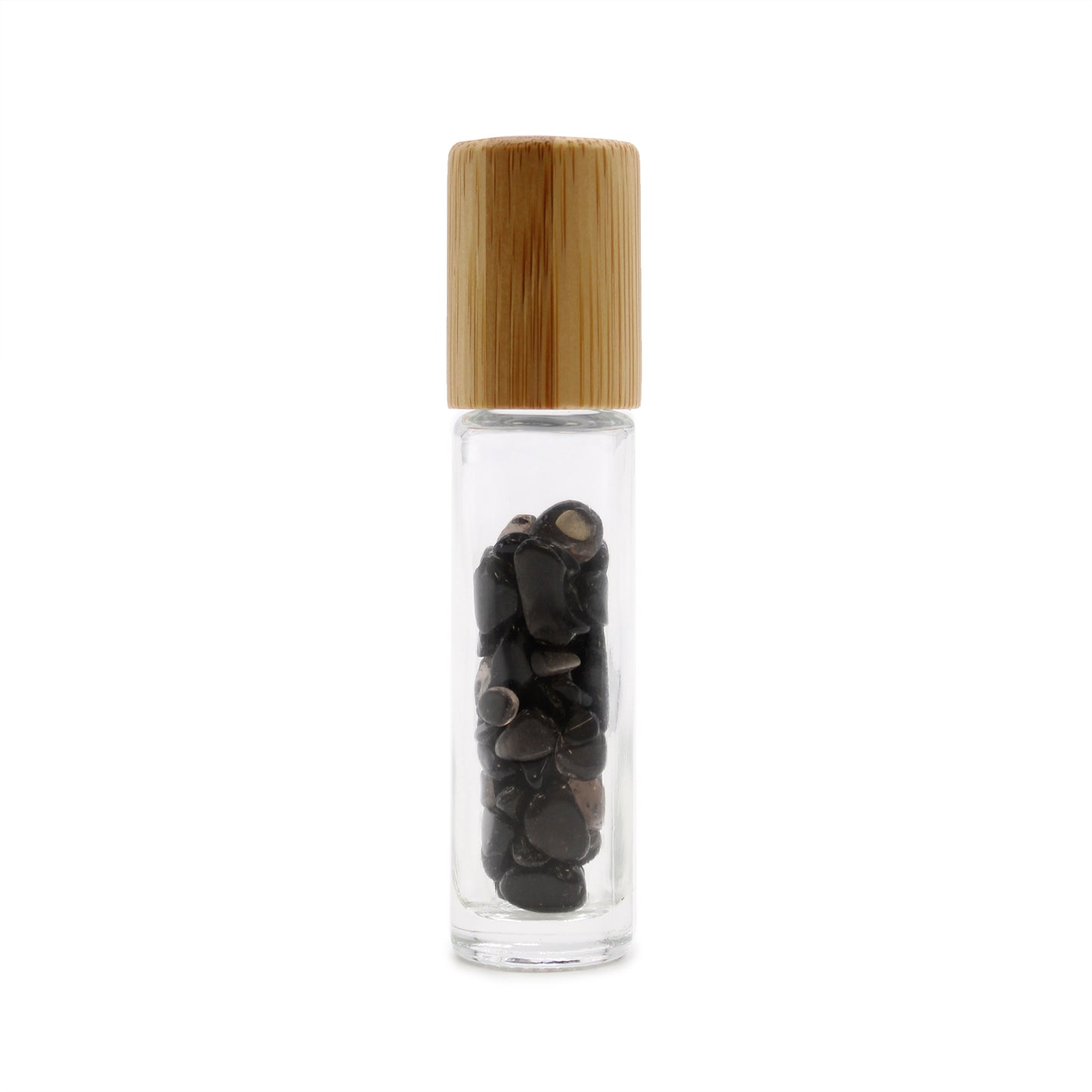 Gemstone Roller Bottle – Black Tourmaline | Wooden Cap