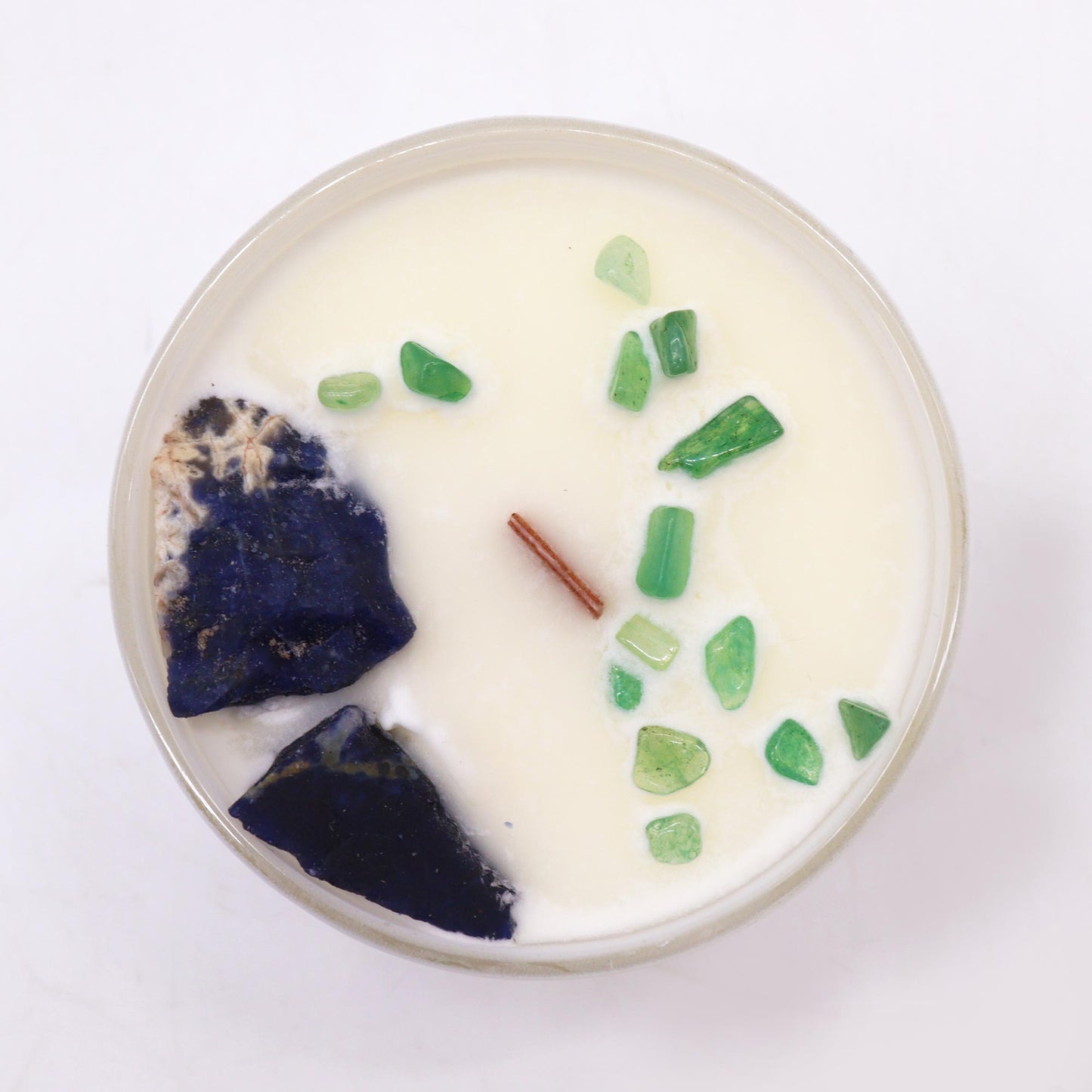 Throat Chakra Crystal Candle – 360g | Gentle Reasons Fragrance with Sodalite & Jade