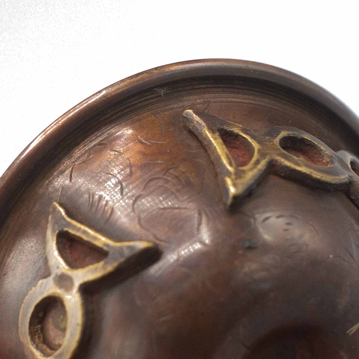 Antique Copper-Tone Ritual Offering Chalice – Triple Moon Design | Vessel for Incense & Ritual Use