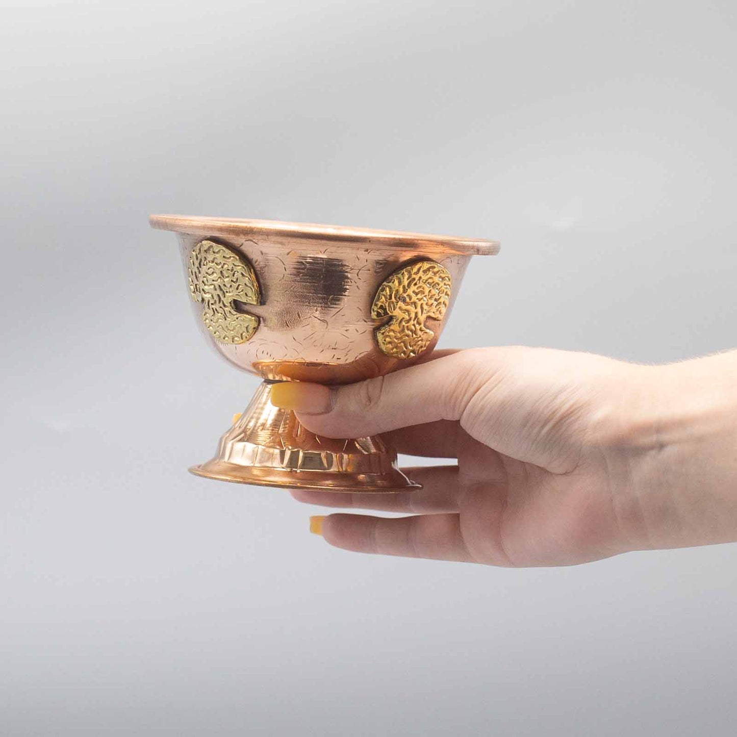 Copper-Tone Ritual Offering Chalice – Tree of Life Design | Vessel for Incense & Ritual Use