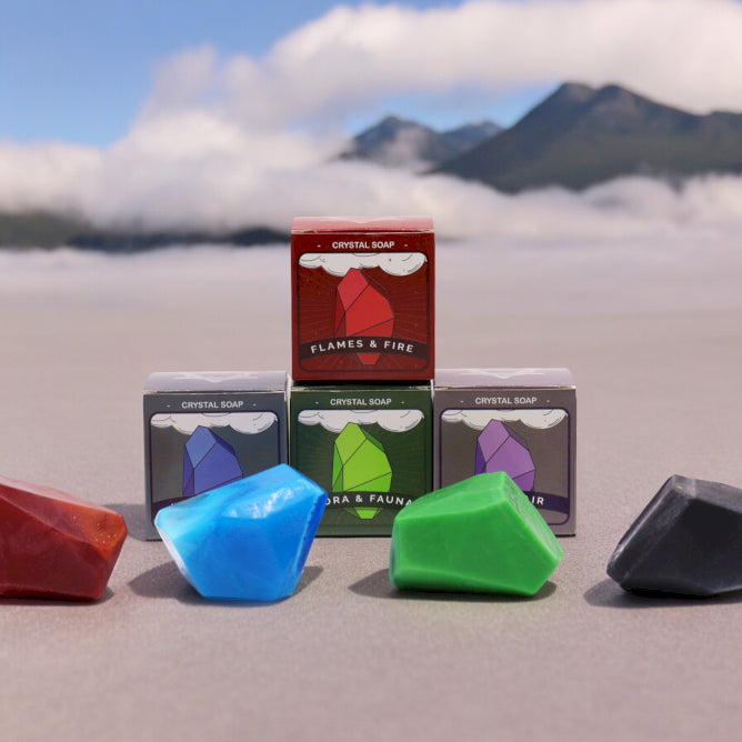 Crystal Water Elemental Soap Bar – Water & Ice | Hidden Rose Quartz, Fancy Jasper or Black Agate