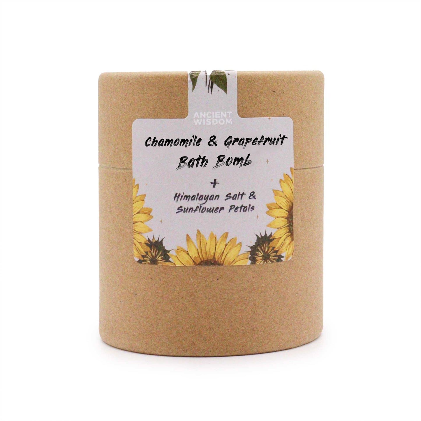 Sunflower Serenity Aromatherapy Bath Set – Bath Bomb, Himalayan Salt & Dried Flowers | Chamomile & Grapefruit Essential Oils with Sunflower Petals