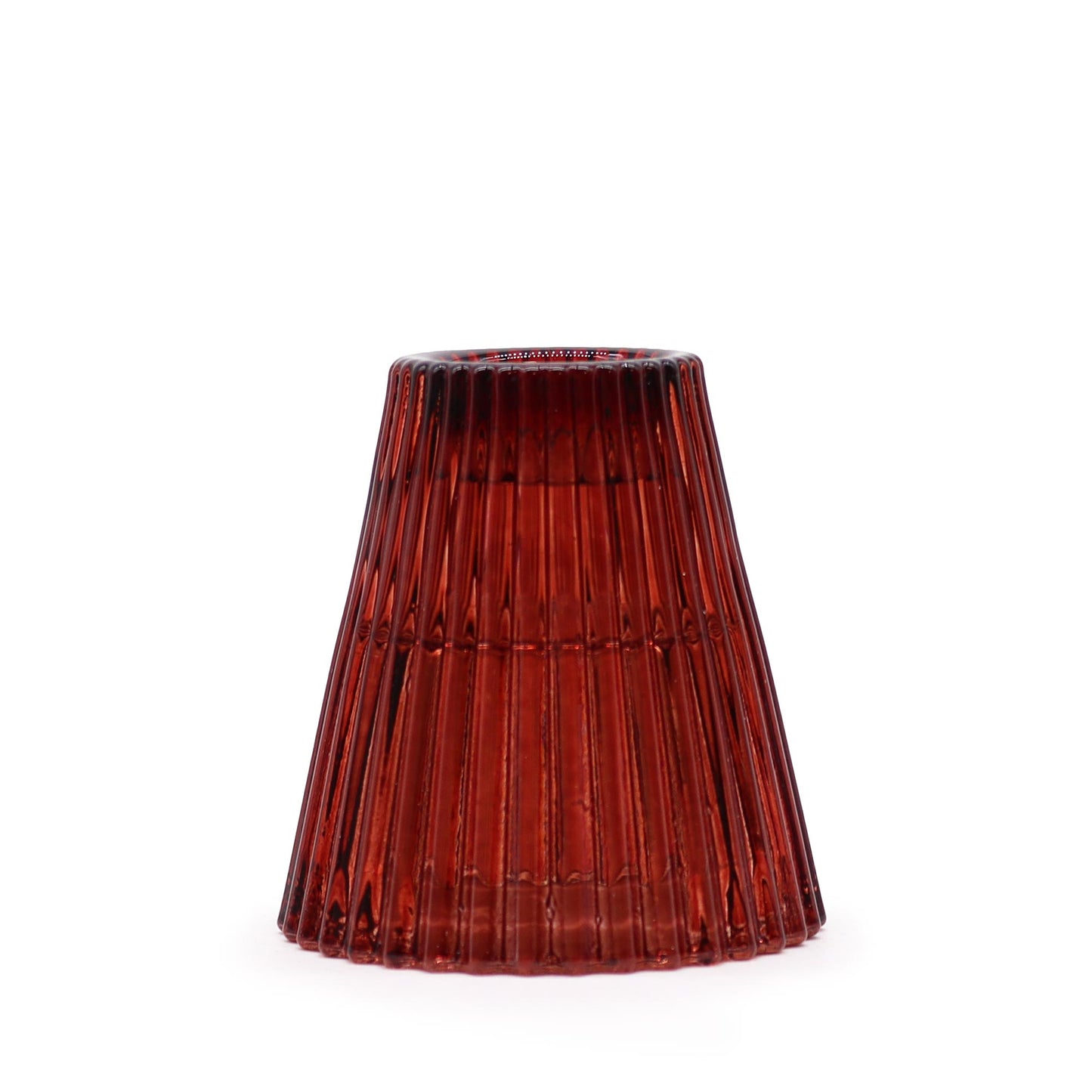 Flip Pressed Glass Candle Holder – Vampire Red | Fits Dinner Candles & Tea Lights