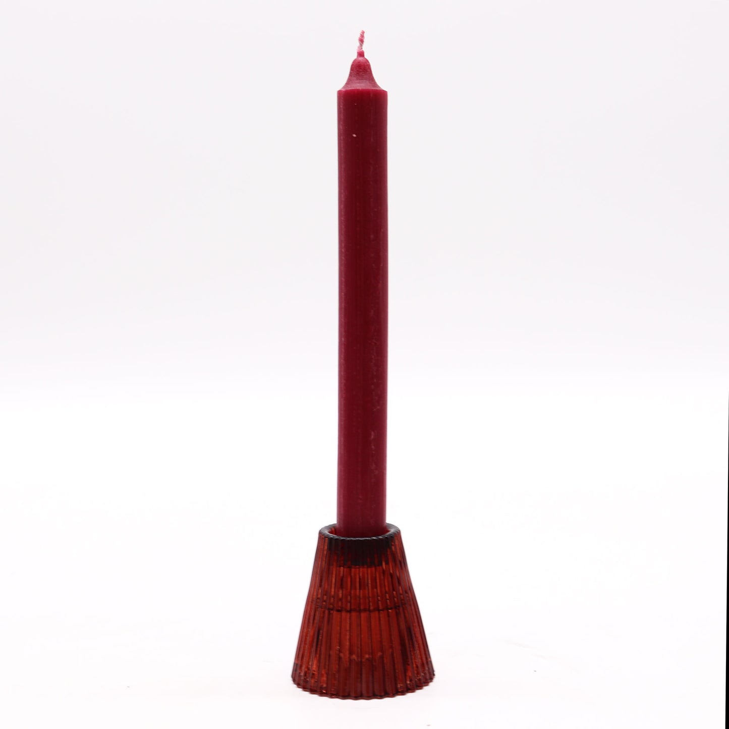 Flip Pressed Glass Candle Holder – Vampire Red | Fits Dinner Candles & Tea Lights