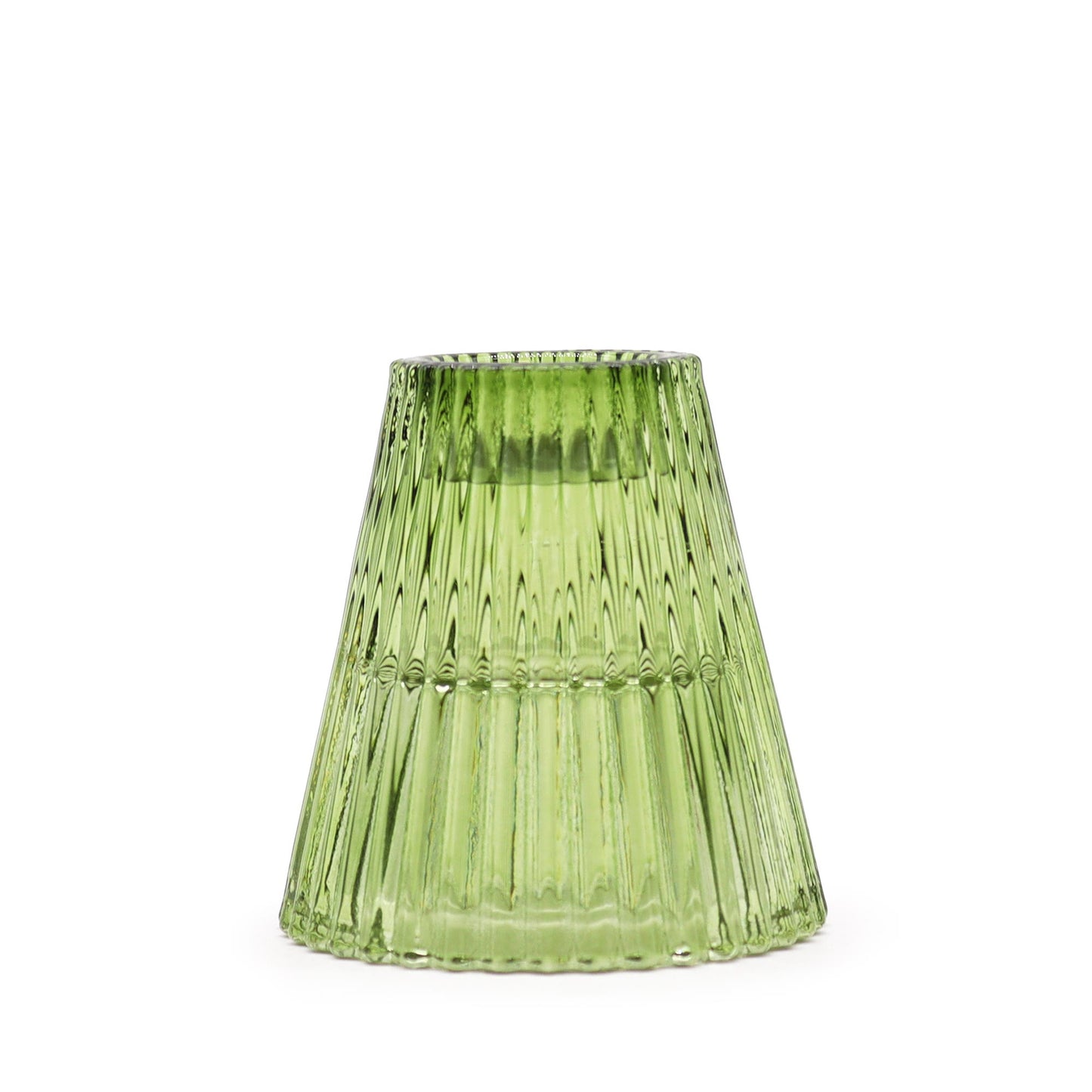 Flip Pressed Glass Candle Holder – Jade Green | Fits Dinner Candles & Tea Lights