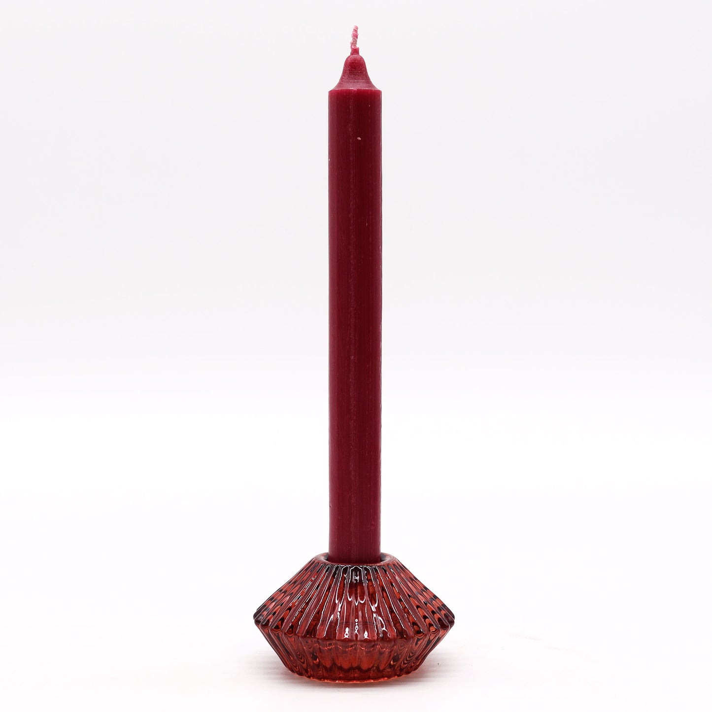 Flower Flip Pressed Glass Candle Holder – Vampire Red | Fits Dinner Candles & Tea Lights