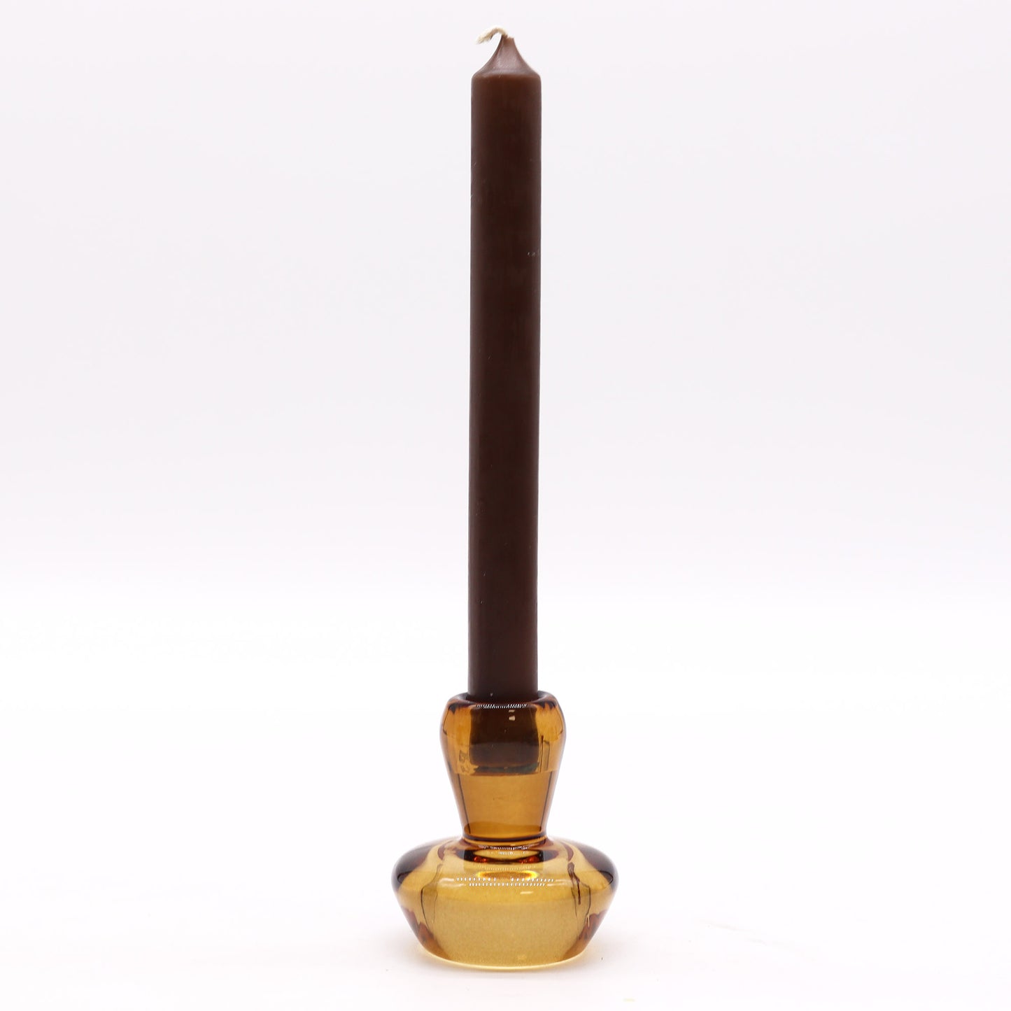 Mushroom Flip Glass Candle Holder – Antique Amber | Fits Dinner Candles & Tea Lights
