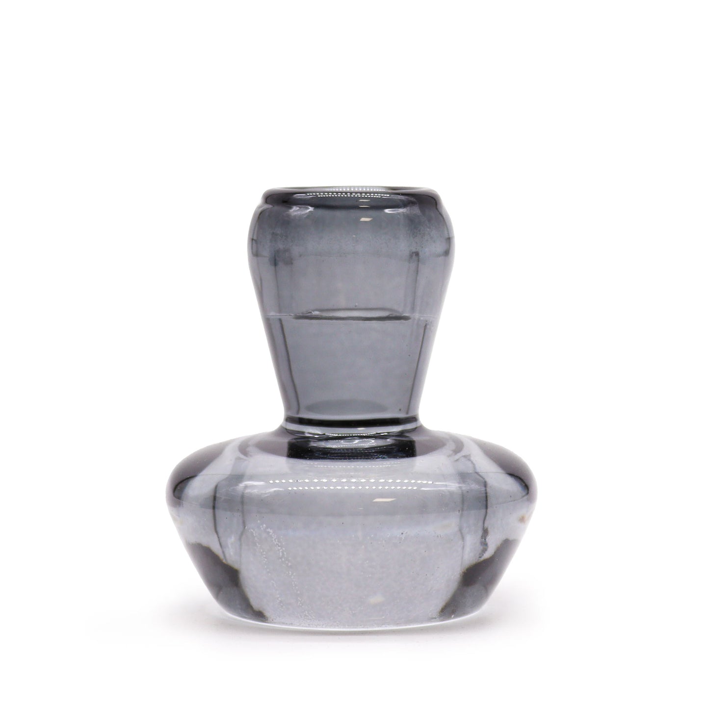 Mushroom Flip Pressed Glass Candle Holder – Midnight Grey | Fits Dinner Candles & Tea Lights