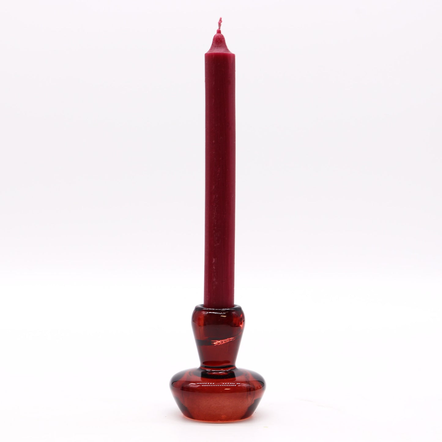Mushroom Flip Pressed Glass Candle Holder – Vampire Red | Fits Dinner Candles & Tea Lights
